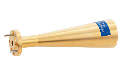 WR-15 導波管コニカルゲインホーンアンテナ、58 GHz 〜 68 GHz 、公称 20 dBi ゲイン、UG-385/U 円形フランジ