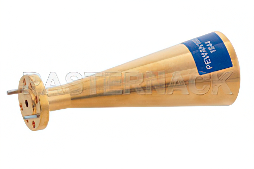 WR-10 導波管コニカルゲインホーンアンテナ、87 GHz 〜 100 GHz 、公称 25 dBi ゲイン、UG-387/U 円形フランジ