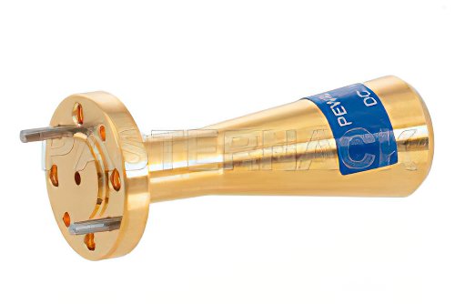 WR-5 導波管コニカルゲインホーンアンテナ、140 GHz 〜 220 GHz 、公称 25 dBi ゲイン、UG-387/U 円形フランジ