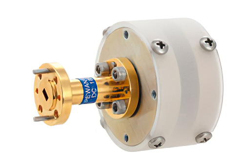 WR-15 導波管無指向性アンテナ、58 GHz 〜 62 GHz 、公称 3.5 dBi ゲイン、UG-385/U 円形フランジ