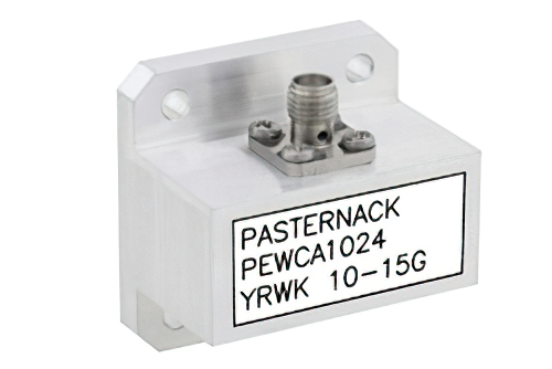 WR-75、スクエアカバーフランジ、SMA メス、導波管 〜 同軸アダプタ、10 GHz 〜 15 GHz、M 周波帯