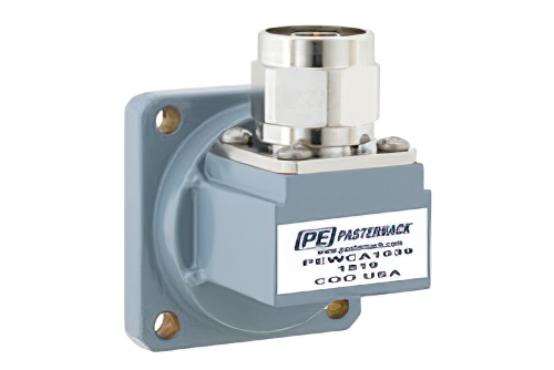 WR-102、UG-1493/U、スクエアカバーフランジ、N オス、導波管 〜 同軸アダプタ、7 GHz 〜 11 GHz