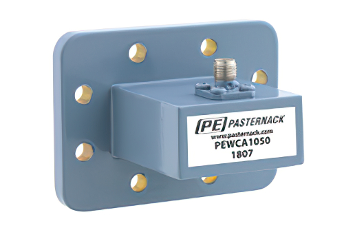 WR-137、CPR-137G、溝付きフランジ、SMA メス、導波管 〜 同軸アダプタ、5.85 GHz 〜 8.2 GHz、C