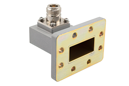 WR-137 UDR70 Flange to N Female Waveguide to Coax Adapter Operating from 5.38 GHz to 8.17 GHz