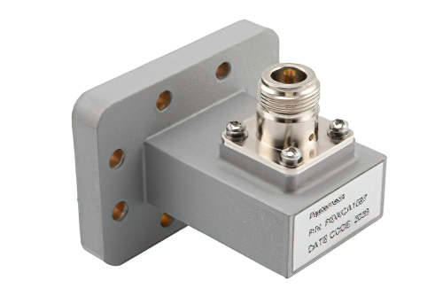WR-137 PDR70 Flange to N Female Waveguide to Coax Adapter Operating from 5.38 GHz to 8.17 GHz