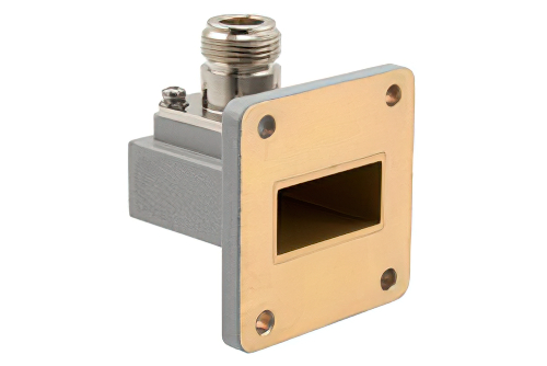 WR-112 UBR84 Flange to N Female Waveguide to Coax Adapter Operating from 6.57 GHz to 9.99 GHz