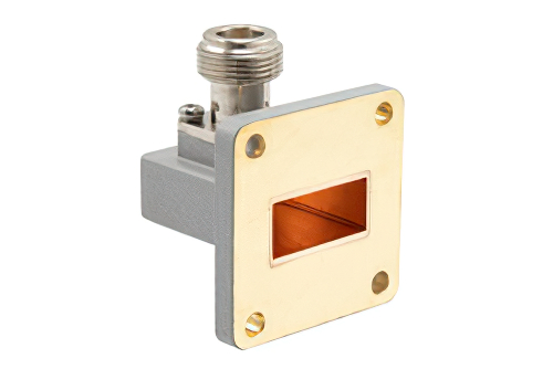 WR-90 UBR100 Flange to N Female Waveguide to Coax Adapter Operating from 8.2 GHz to 12.4 GHz