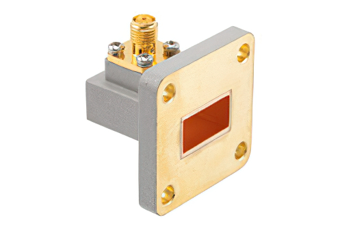 WR-62 UBR140 Flange to SMA Female Waveguide to Coax Adapter Operating from 11.9 GHz to 18 GHz