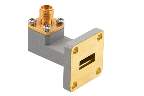 WR-42 UBR220 Flange to SMA Female Waveguide to Coax Adapter Operating from 17.6 GHz to 26.7 GHz