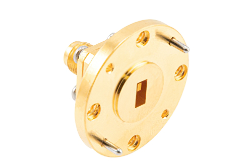 WR-22 UG383/U Flange to End Launch 2.4mm Female Waveguide to Coax Adapter Operating from 33 GHz to 50 GHz