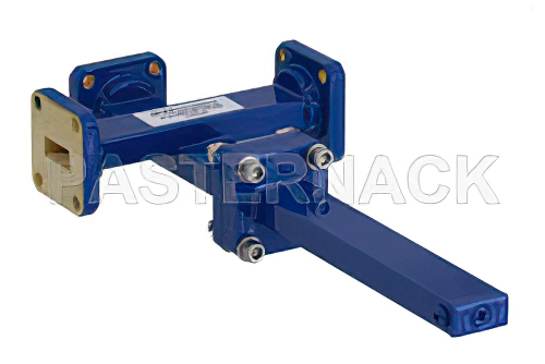 WR-42導波管 20 dB クロスガイド結合器、3 ポート、UG-595/Uスクエアカバーフランジ、18 GHz 〜 26.5 GHz、青銅