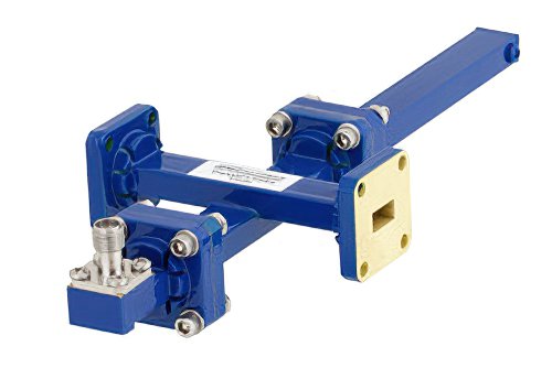 WR-34導波管 30 dB クロスガイド結合器、UG-1530/Uスクエアカバーフランジ、2.92mm メス 結合ポート、22 GHz 〜 33 GHz、青銅