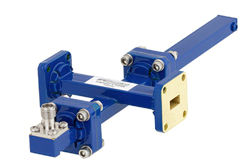 WR-34導波管 40 dB クロスガイド結合器、UG-1530/Uスクエアカバーフランジ、2.92mm メス 結合ポート、22 GHz 〜 33 GHz、青銅