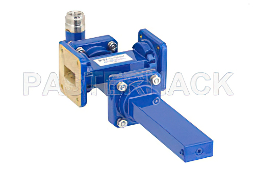 WR-75導波管 40 dB クロスガイド結合器、スクエアカバーフランジ、N メス 結合ポート、10 GHz 〜 15 GHz、青銅