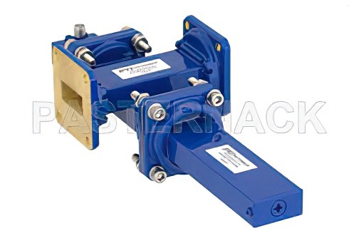 WR-90導波管 30 dB クロスガイド結合器、UG-39/Uスクエアカバーフランジ、SMA メス 結合ポート、8.2 GHz 〜 12.4 GHz、青銅