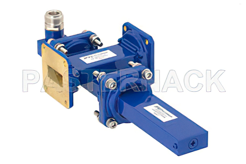 WR-90導波管 40 dB クロスガイド結合器、UG-39/Uスクエアカバーフランジ、N メス 結合ポート、8.2 GHz 〜 12.4 GHz、青銅