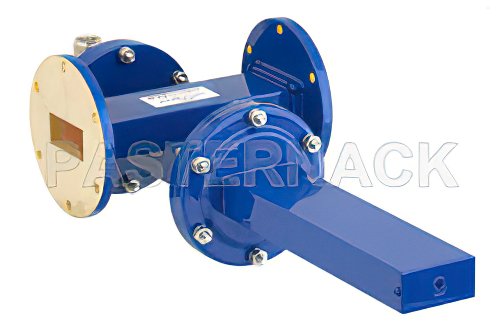 WR-137導波管 50 dB クロスガイド結合器、UG-344/Uラウンドカバーフランジ、N メス 結合ポート、5.85 GHz 〜 8.2 GHz、青銅