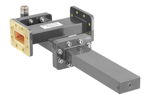 WR-137導波管 40 dB クロスガイド結合器、CPR-137Gフランジ、N メス 結合ポート、5.85 GHz 〜 8.2 GHz、青銅
