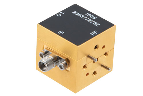 導波管 コンバータミキサ WR-12, 60 GHz ～ 90 GHz, IF, DC ～ 30 GHz, LO 電力 +13 dBm, UG-387/U フランジ, E バンド