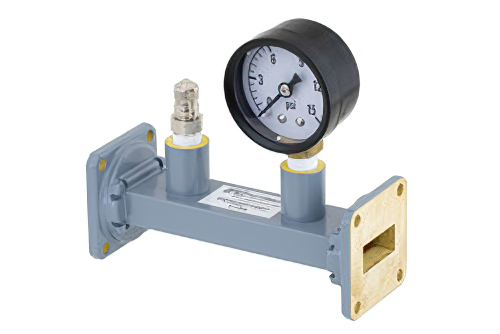 WR-90 導波管圧力計付セクション 4.25 インチ長、UG-39/U 方形 フランジ、8.2 GHz 〜 12.4 GHz