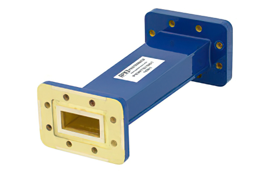 WR-137 〜 WR-112 導波管トランジション 6 インチ長、CPR-137G 溝付フランジ 〜  CPR-112G 溝付フランジ