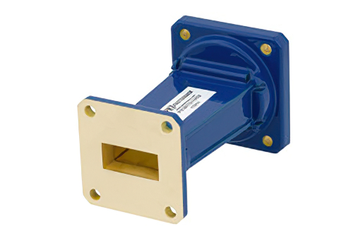 WR-112 〜 WR-90 導波管トランジション 3 インチ長、UG-51/U 方形 フランジ 〜  UG-39/U 方形 フランジ