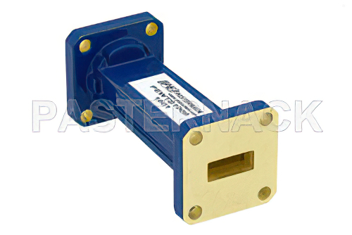 WR-42 〜 WR-34 導波管トランジション 2 インチ長、UG-595/U 方形 フランジ 〜  UG-1530/U 方形 フランジ