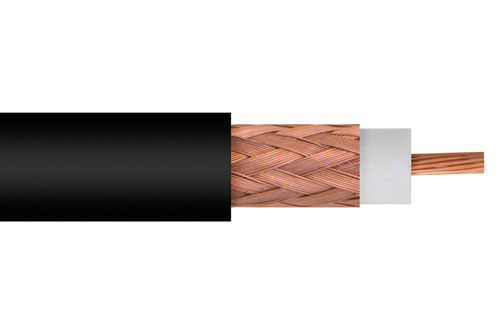 フレキシブル RG8X 同軸ケーブル 一重シールド, 黒色 PVC (NC) 被覆