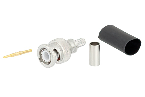 BNC オス コネクタ、圧着/はんだ接続、LMR-200、PE-C200