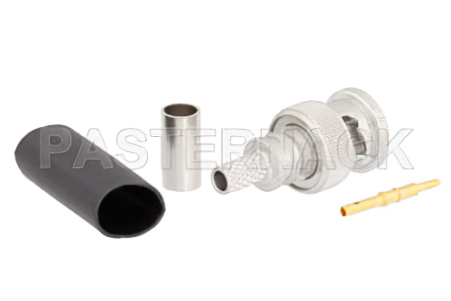 BNC オス コネクタ、圧着/はんだ接続、LMR-200、PE-C200