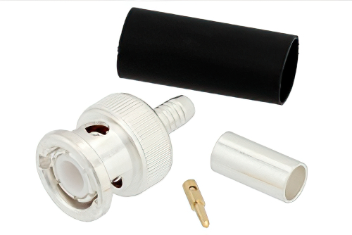 BNC オス コネクタ、圧着/はんだ接続、LMR-200、PE-C200