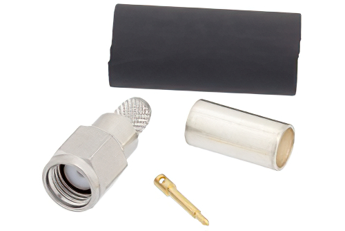 SMA オス コネクタ、圧着/はんだ接続、LMR-200、PE-C200