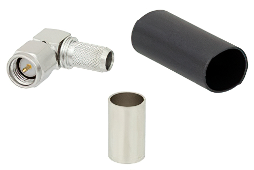 SMA Male Right Angle Connector Crimp/Solder Attachment for LMR-240, PE-C240