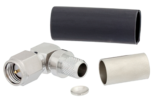 SMA オス 直角コネクタ、圧着/はんだ接続、LMR-240、PE-C240