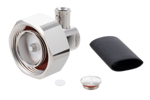 7/16 DIN オス直角 低 PIM コネクタ, はんだ接続, SPP-250-LLPL, SPF-250, SPO-250, 1/4 インチ 超フレキ