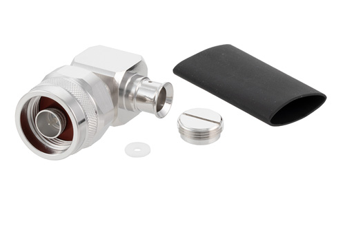 N Male Right Angle Low PIM Connector Solder Attachment for SPO-250, SPF-250, SPP-250-LLPL