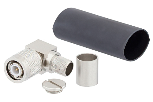 TNC オス 直角コネクタ、圧着/はんだ接続、LMR-400、PE-C400